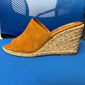 Vince Camuto Suede Espadrille Wedge Slide Sandals 9.5 NWOT